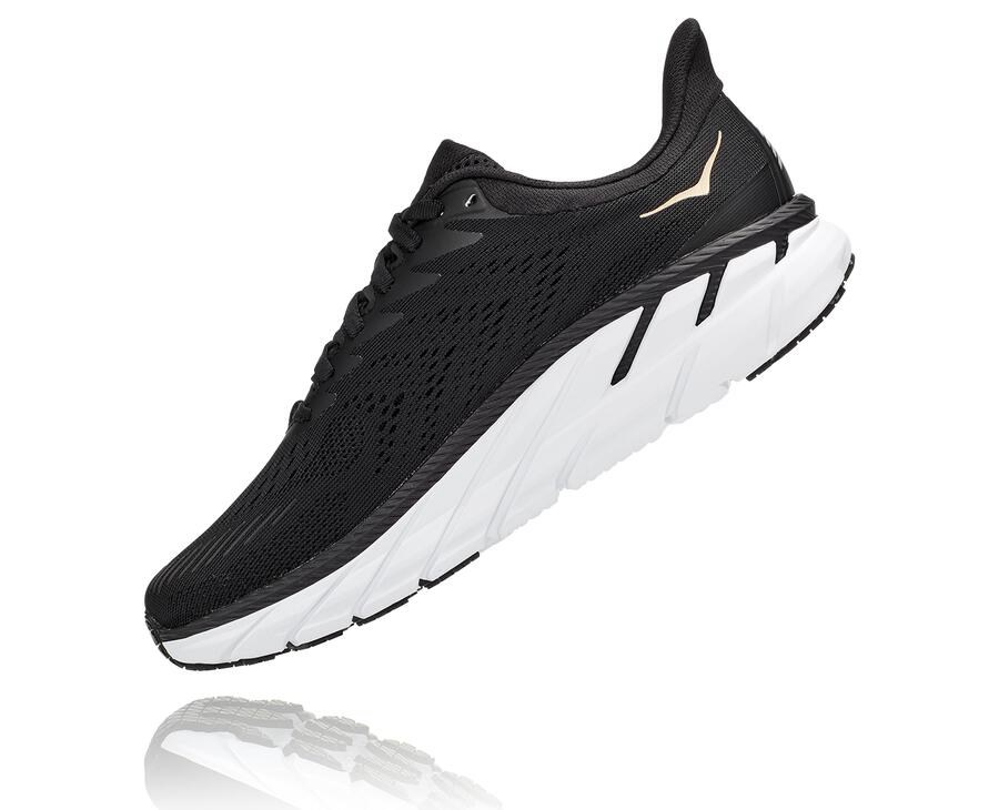 Zapatillas Running Hoka One One Mujer - Clifton 7 - Negras/Blancas - CJL781053